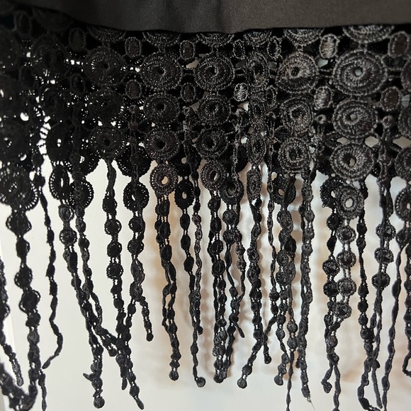 Boho black crop top with fringe - Picture 2 of 7